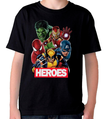 Camiseta Remera Súper Héroes Capitan America Hulk Spiderman 