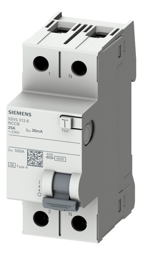 Disyuntor Diferencial Bipolar 2x63a 30ma Siemens X Unidad