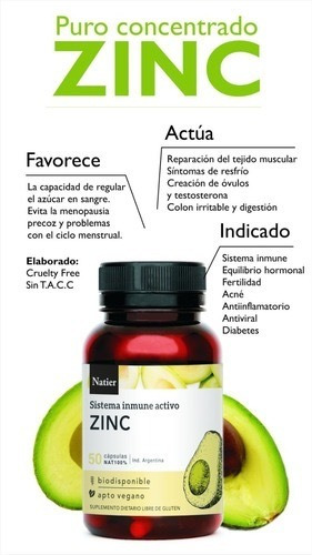 Suplemento En Cápsulas Natier Zinc En Frasco De 50ml 50 Un