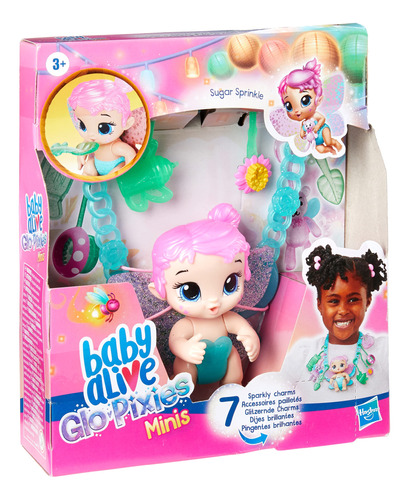 Baby Alive Glo Pixies Minis Carry N Care Collar, Sugar Spri.