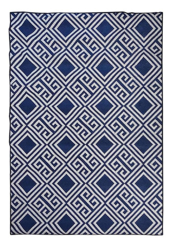 Tapete Sala Magia Geometrico Grego 150x200 Cm Azul Lavavel