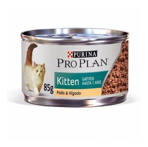 Lata Proplan Para Gato Kitten 1 Año Gatito 85 Gramos