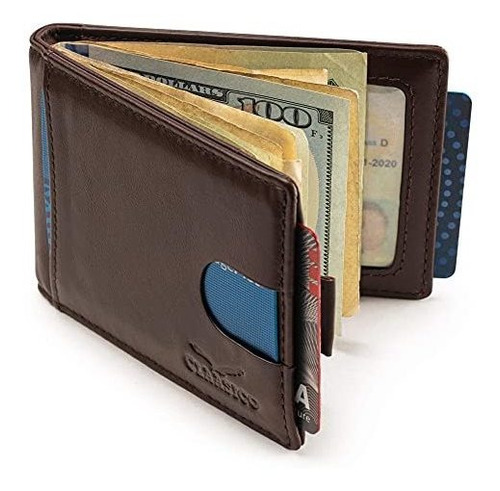 Super Slim Rfid Leather Wallet Para Hombres 2q35s