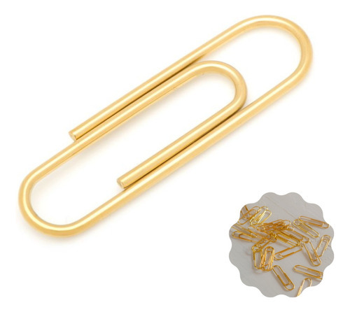 Clips De Papel Dourado 28 Mm - 200 Un