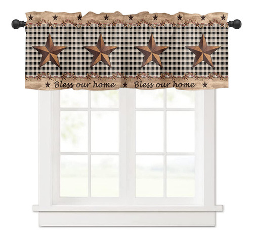 Cortina Ventana Cocina Estrella Oeste Bayas Cenefa 54x18
