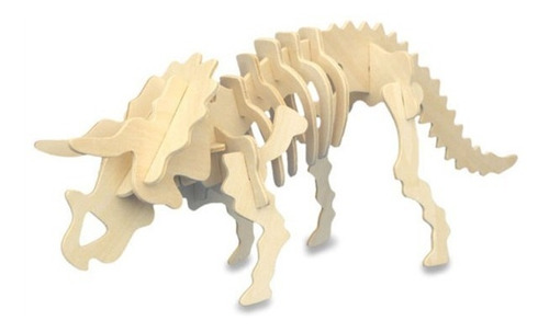 Dinosaurio Triceratops Madera Puzzle Rompecabezas 3d Armar