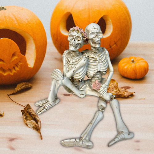 Figura De Pareja De Esqueletos Para Halloween, Decoración Ar