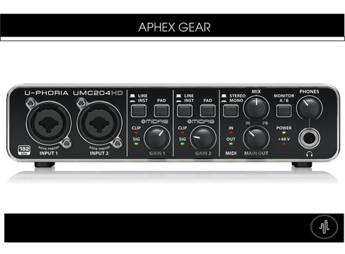 Interface De Audio Behringer U-phoria Umc204hd Envio Gratis