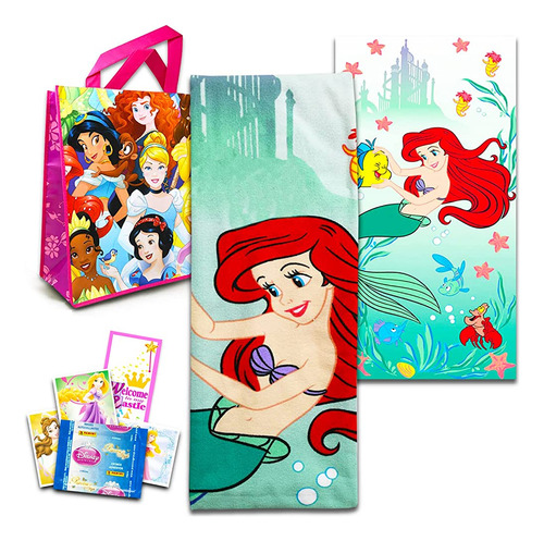 Juego De Toallas Little Mermaid Para Niños - Paquete Con Toa