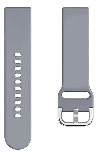 Pulseira 22mm Silicone Vip Para Relógio Digital A16 Poolsy Cor Cinza/prata