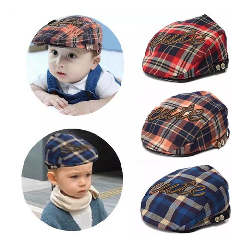 Boina Bebe Sombrero Niño Ajustable Gorro Algodón Cuero