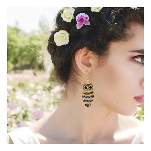 Pendientes Colgantes De Búho Vintage Bohemio, Lindos De Búho