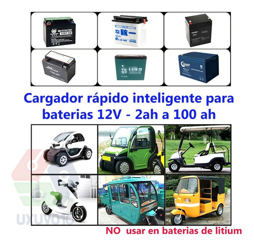 Imagen 3 de 10 de Cargador Inteligente De Batería Auto Baterías Moto 12 V