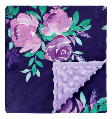 Tanofar Manta De Bebé Para Niñas, Manta Minky Floral Morada,