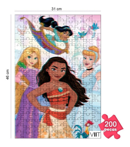 Imagen 2 de 6 de Puzzle Rompecabeza Disney Princesas Prime 3d 200 Piezas
