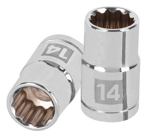 Dado 1/2' 12 Puntas Milimetrico 14 Mm Truper 13528 Color Plateado