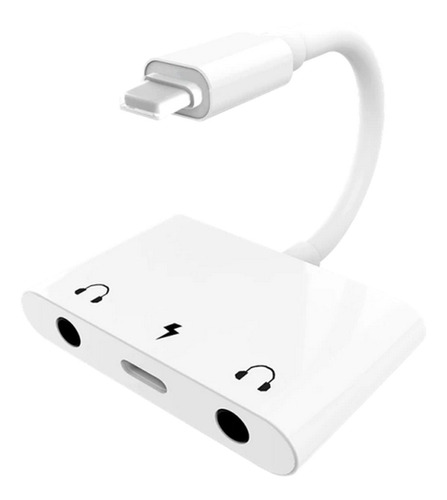  Adaptador Lightning Dual Audio Carga Compatible iPad iPhone