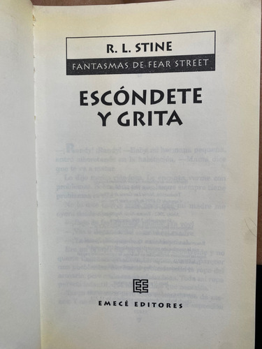 Escóndete Y Grita R L Stine (Usado)