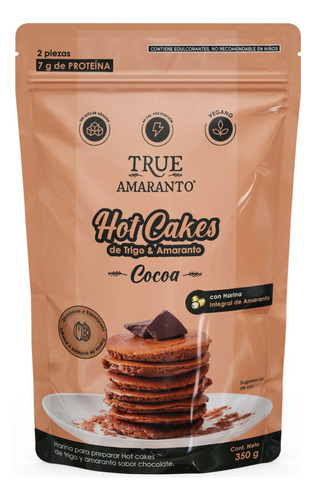 Harina Hot Cakes Con Amaranto Sabor Cocoa 350g True Amaranto