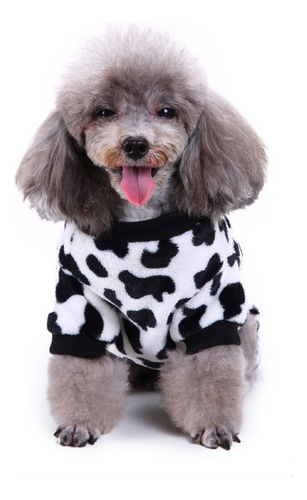 Pijama De Invierno Con Estampado De Vaca Y Ropa Para Mascota