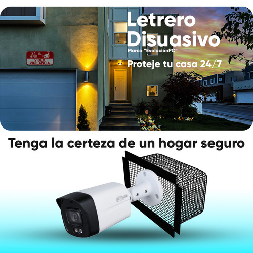 Dahua Cámara Bullet Hfw1239tlm-plus-herag Full Color 2 Mp Con Protección Antivandálica Y Letrero Disuasivo Super Adapt Wdr Real 130 Db Microfono Integrado Lente De 3.6mm Led 40m Hfw1239tlm Ip67