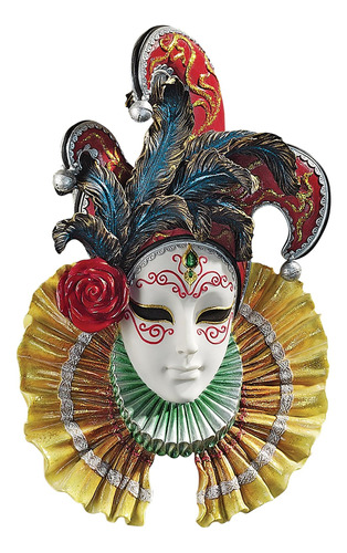 Design Toscano Wucolombina Jester Máscara De Pared Veneciana