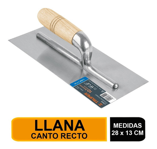 Llana Mango Madera Canto Recto 10 Remaches 11' Truper 15400