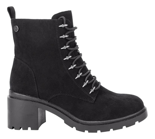 Bota Militar Tacon Medio Tierra Bendita Negro Mujer D018