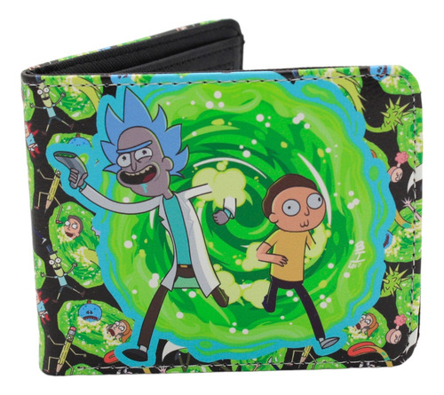 Cartera Rick Y Morty Portal Caricatura - Serie Tv- Tipo Piel