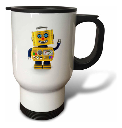 Taza De Viaje 3drose Toy Robot Waving Hello, 14 Onzas, Multi