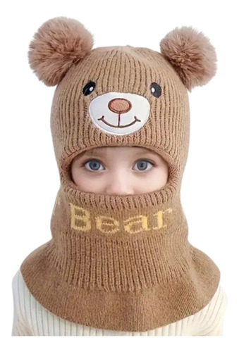 Gorro Bufanda Tejido Invernal Infantil Bebe Con Pompones