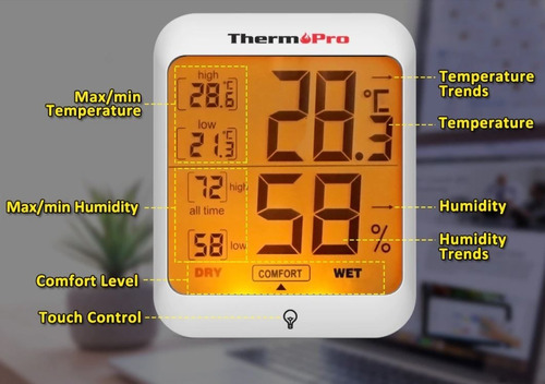 Termohigrómetro Higrometro Termometro Humedad Relativa Tp-53