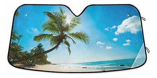 Parasol Carro, Qilmy Palm Tree Sun Beach Car Parabrisas Para