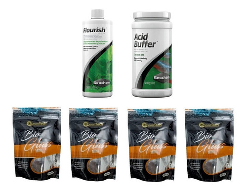 Kit Seachem Acid B. 300g+ Flourish 500ml+ 4 Bio G. Ocean T.