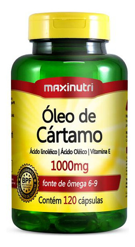 Óleo De Cártamo 1000mg 120cps Maxinutri