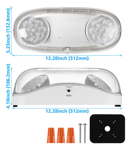 Leonlite Pack of Emergence Led Lights for Outside, Comerciales Output Battery, Certified For UL, 120/277 V