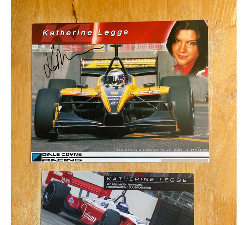 Katherine Legge 2 Fotos Autografiada Piloto Serie Champ Car