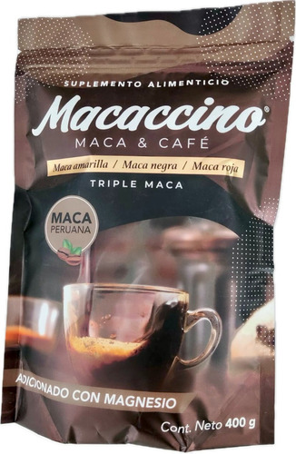 Maca Peruana En Cafe Soluble Adicionado Con Magnesio 400 G