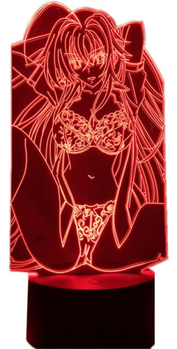 Lámpara Led De Anime Rias Gremory Figura 7/16 Color Remo Col