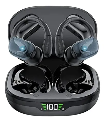 Cascho Auriculares inalámbricos, auriculares Bluetooth 5.3, reproducción de  60 horas, pantalla LED de audio estéreo HD, auriculares impermeables IPX7