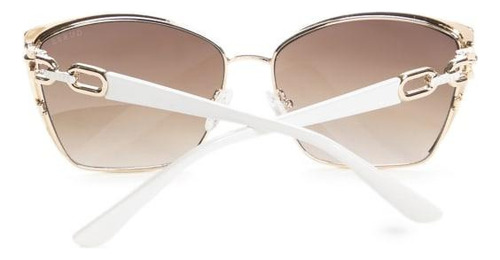 Guess Gafas De Sol De Ojo De Gato Con Cadena De Metal Espejo Marrón Claro Marrón Claro Dorado Blanco