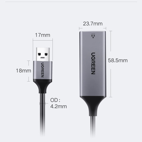 Adaptador Usb 3.0 A Rj45 Gigabit Lan Ethernet 1,000 Mbps Red