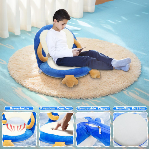 Silla De Piso Para Niños Con Soporte De Espalda Ajustable