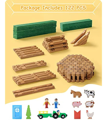 Sainsmart Jr. Conjunto De Cabaña De Troncos De Madera Farm B