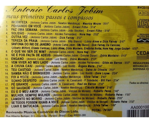 Cd Antonio Carlos Jobim - Meus Primeiros Passos E Compassos (Usado)