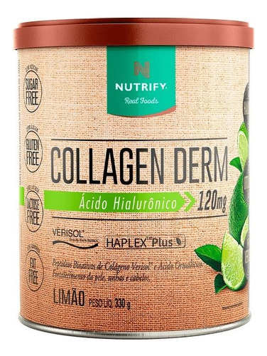 Collagen Derm Ácid Hialurônico+verisol (330g) - Sabor: Limão Limão