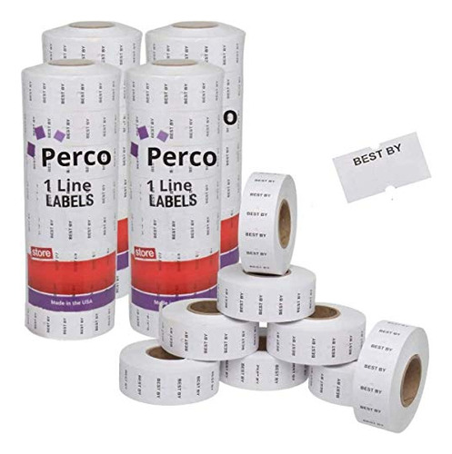 Etiquetas Perco Best By 1 Línea - 4 Fundas, 32,000