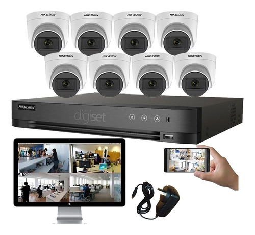 Kit Seguridad Full Hd Dvr Hikvision 8 Canales 8camaras 1080p