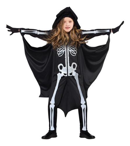 Capa De Murciélago De Calavera Para Niños De Halloween