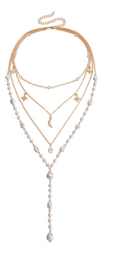 Collar De Perlas Multicapa De Alto Brillo For Mujer